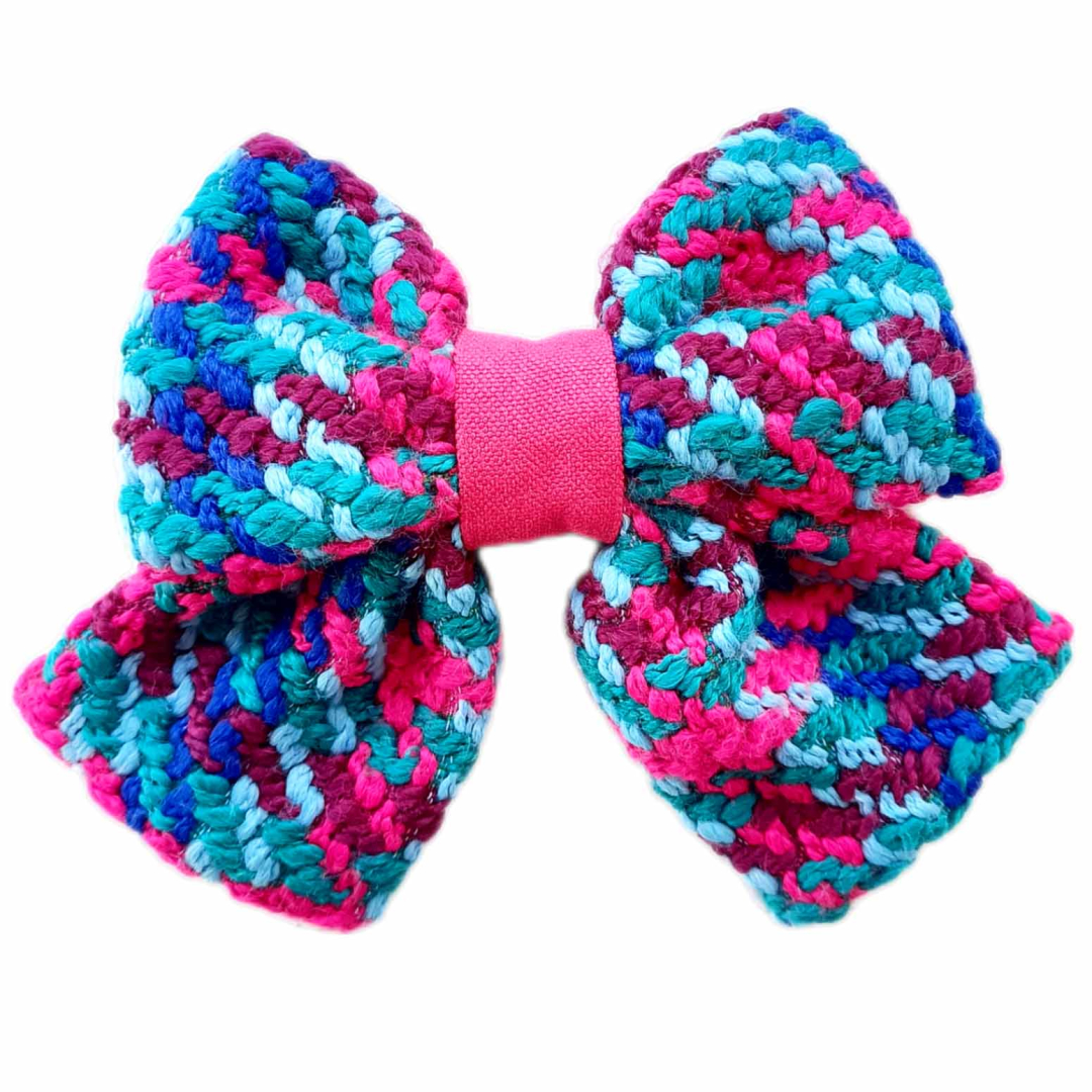 Chunky Woven Tweed Bow accessory